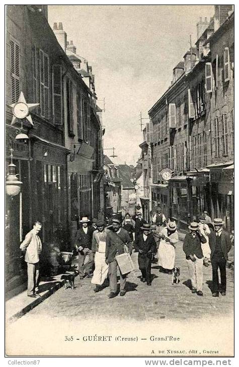 23 - CREUSE - GUERET - GRANDE RUE - MARCHAND De JOURNAUX  AMBULANT - Guéret