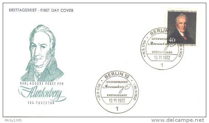 Germany / Berlin - Mi-Nr 440 FDC (q060)- - 1971-1980