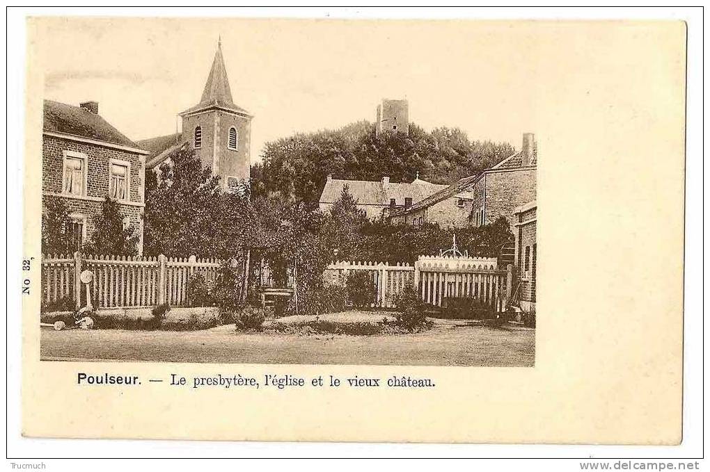 C4835 - Poulseur - Le Presbytère, L' Eglise Et Le Vieux Château - Comblain-au-Pont
