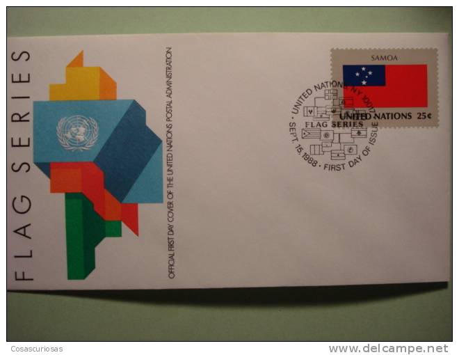 8639 FLAG DRAPEAUX BANDERA   SAMOA  - FDC SPD   O.N.U   U.N OFFICIAL FIRST DAY COVER AÑO/YEAR 1988 - Covers