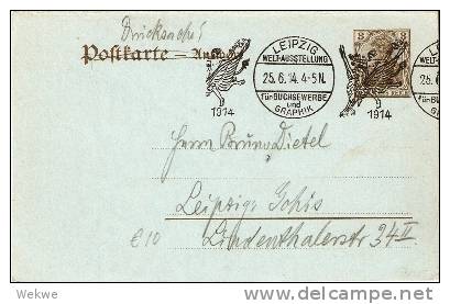 GER236 / Leipzig Auststellung Buchgewerbe(Druck/Papier) 1914 Masch.Stpl. - Briefe U. Dokumente