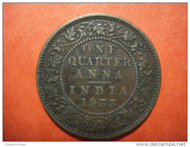 8604 INDIA   1/4 ANNA      AÑO / YEAR   1933   MBC/VF - Indien