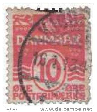 Danemark   66 (1912). - 10 Ø Armoiries - Usado