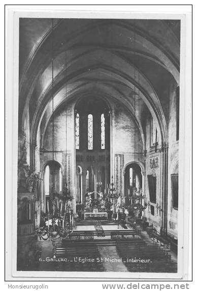 81 )FL) GAILLAC, L'église St Michel, Intérieur CPSM 6  Ed Gezels, Format 9X14 - Gaillac