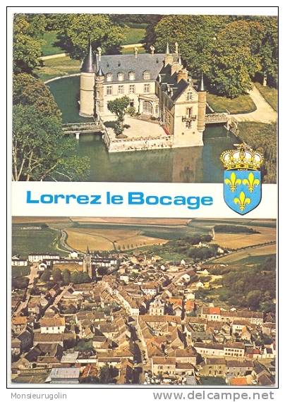 77 )FL) LORREZ LE BOCAGE, CPSM 150 X 105, CHATEAU ET VUE GENERALE - Lorrez Le Bocage Preaux