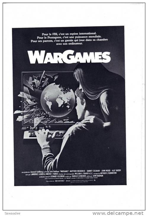 PAVE DE PRESSE - FILM WARGAMES - Other & Unclassified