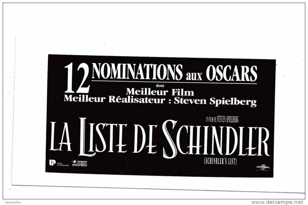 PAVE DE PRESSE - FILM LA LISTE DE SCHINDLER DE STEVEN SPIELBERG -  12 NOMINATIONS AUX OSCARS - Autres & Non Classés