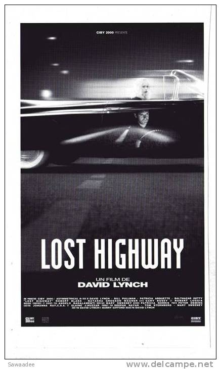 PAVE DE PRESSE - FILM LOST HIGHWAY DE DAVID LYNCH - Other & Unclassified