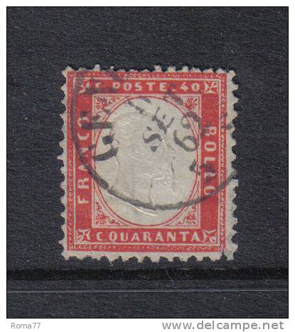 3RG14 - REGNO , 40 Cent Rosso Carminio N. 3 . Seconda Scelta . - Used