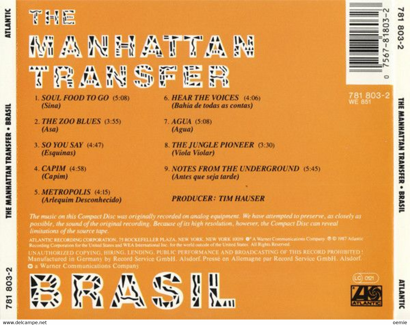 THE  MANHATTAN  TRANSFER   °°  BRASIL   //  CD ALBUM  NEUF  9   TITRES  SOUS CELLOPHANE - Jazz