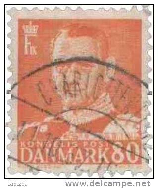 Danemark 1948. ~ YT 331A - 80 Ø Roi Frédérix IX - Gebraucht