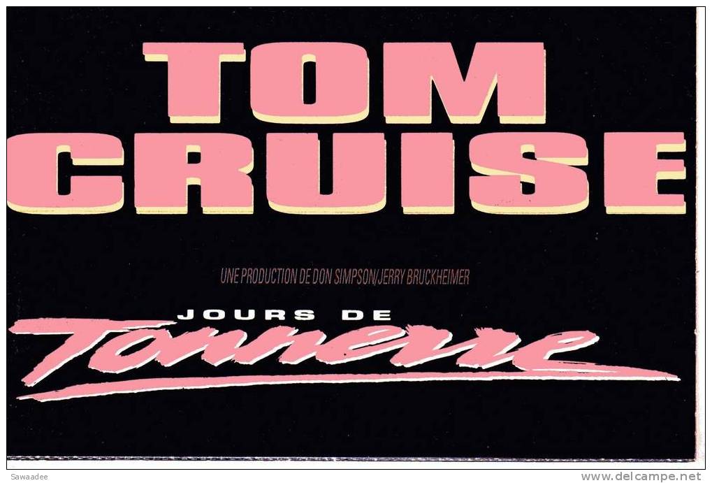 PLAQUETTE - FILM - JOUR DE TONNERRE - TOM CRUISE - Werbetrailer