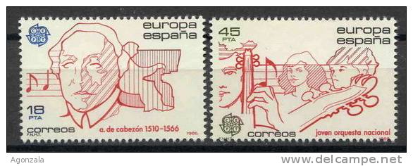 SERIE TIMBRES ESPAGNE NOUVEAUX 1985 EUROPA CEPT MUSIQUE ORCHESTRE - CABEZON - 1985