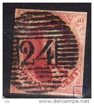 8  Obl  24 BXL  Cu  Prolongation Du Cadre  Cob +125   4 Marges - 1851-1857 Médaillons (6/8)