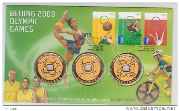 Australia-2008 Beijing Olympic Games Medallions Cover - Verano 2008: Pékin