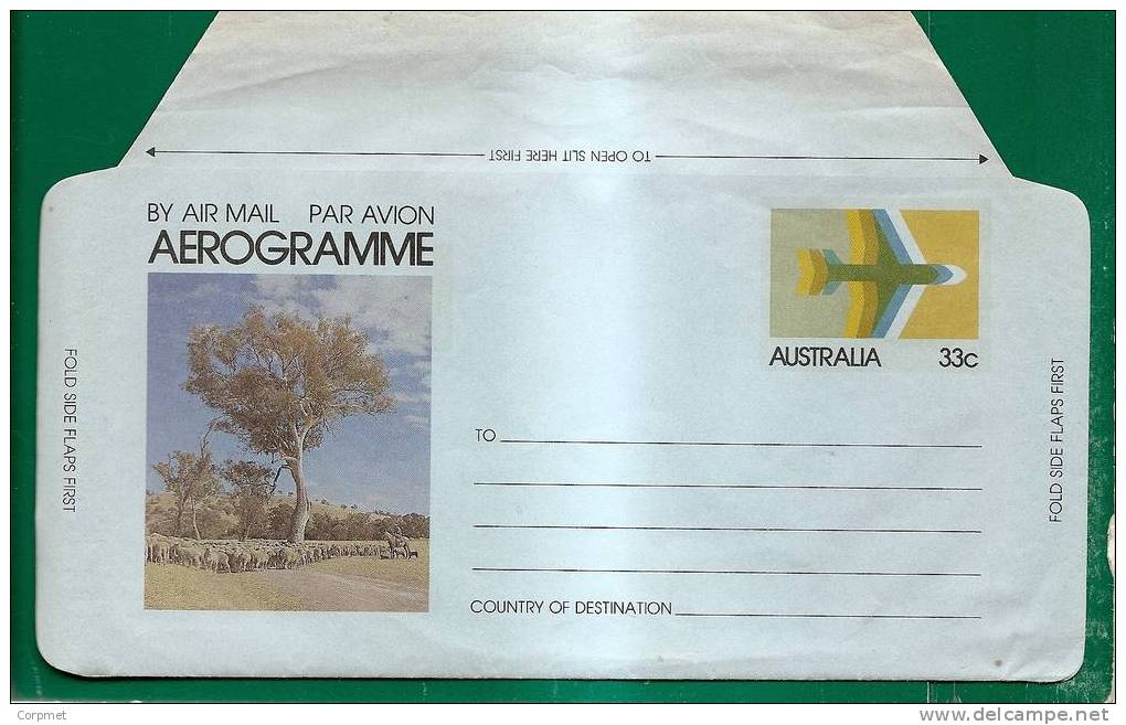 AUSTRALIA - AIR MAIL UNUSED 33c AEROGRAMME - FAUNA & FLORA - Postal Stationery