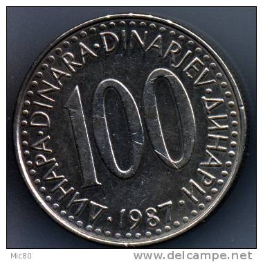 Yougoslavie 100 Dinars 1987 Sup - Yugoslavia