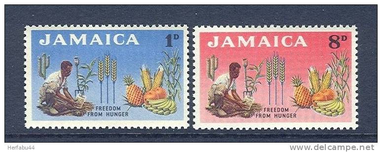 Jamaica     Fredom From Hunger  Set  SC#  201-02  Mint - Jamaique (1962-...)