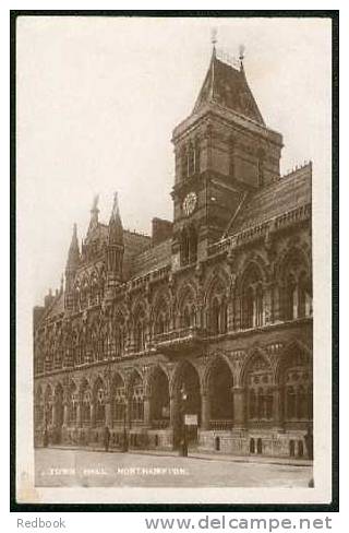 1910 Real Photo Postcard Northampton Town Hall Kingsthorpe Thimble Postmark - Ref B165 - Northamptonshire