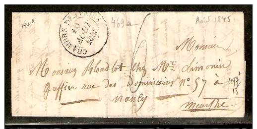 Lettre De 1845, Cachet Chambre Des Pairs TB - 1801-1848: Precursori XIX