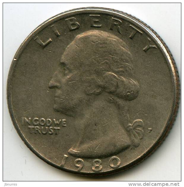 Etats-Unis USA Quarter 25 Cents Dollar 1980 P - 1932-1998: Washington