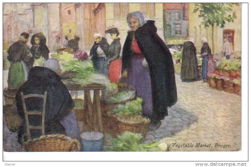 BRUGES -  Vegetable Market - Illustrated By A. Forrestier - Uitg. Raphael Tuck & Sons - Oilette N° 7927 - Brugge