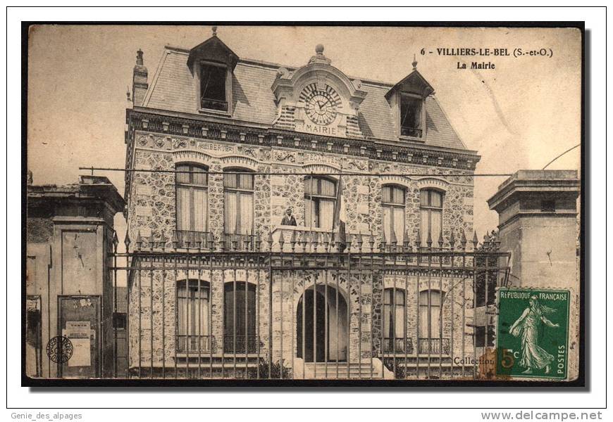 95 VILLIERS LE BEL, La Mairie, CPA Voyagé, Tache - Villiers Le Bel