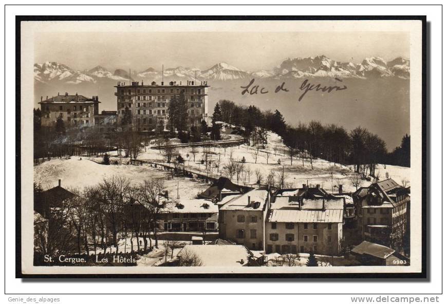 SUISSE, Canton Vaud, Saint Cergues, Les Hôtels, Carte Photo écrite, Bon état - Saint-Cergue