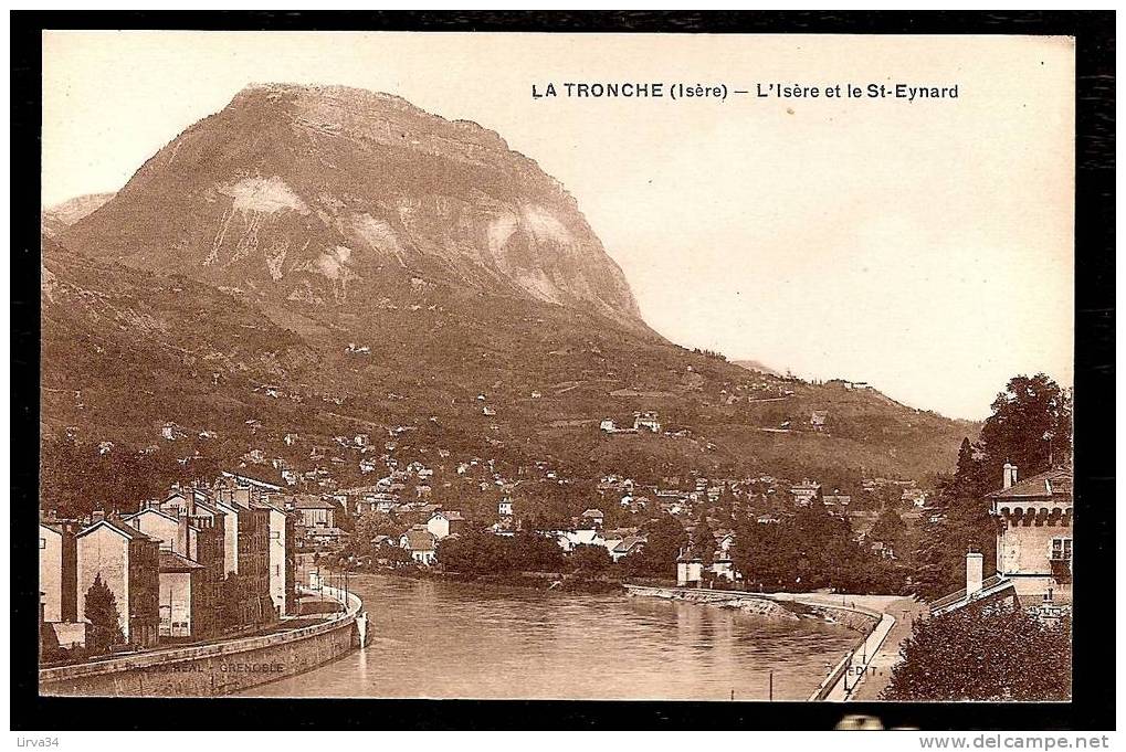 CPA ANCIENNE- FRANCE- LA TRONCHE (38)- BORDS DE L´ISERE ET LE St-EYNARD-  GROS PLAN - La Tronche