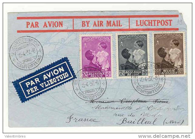 Belgique Ref 109 Premier Jour FDC Bruxelles Brussel 16.4.1937 - ....-1951