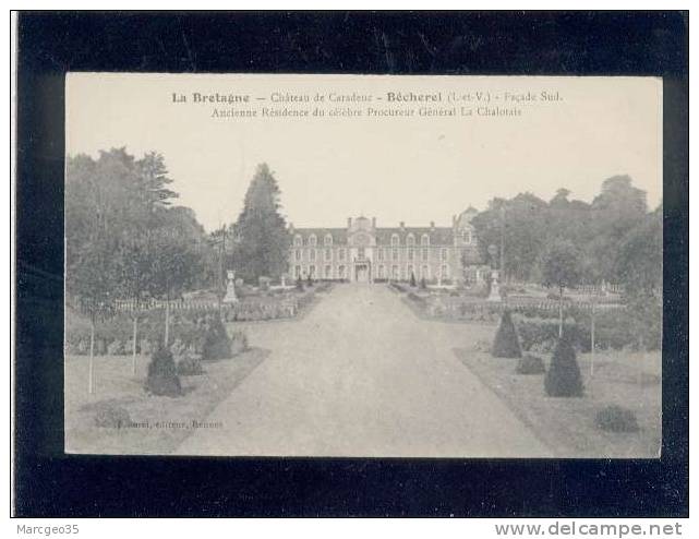 35 Bécherel Chateau De Caradeuc Façade Sud édit.sorel Belle Carte - Bécherel