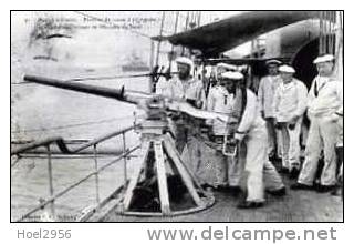 Marine Militaire- Vie A Bord -Exercice De Canon A Bord D'un Croiseur De L'escadre Du Nord- Ecole Canonnage Navire Guerre - Guerra