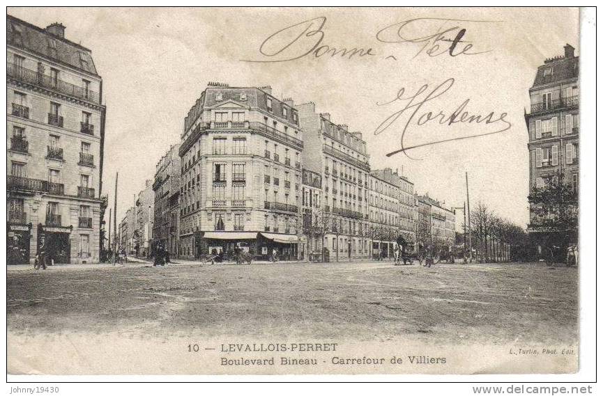 10 - LEVALLOIS-PERRET - BOULEVARD BINEAU - CARREFOUR DE VILLIERS ( Animées ) - Levallois Perret