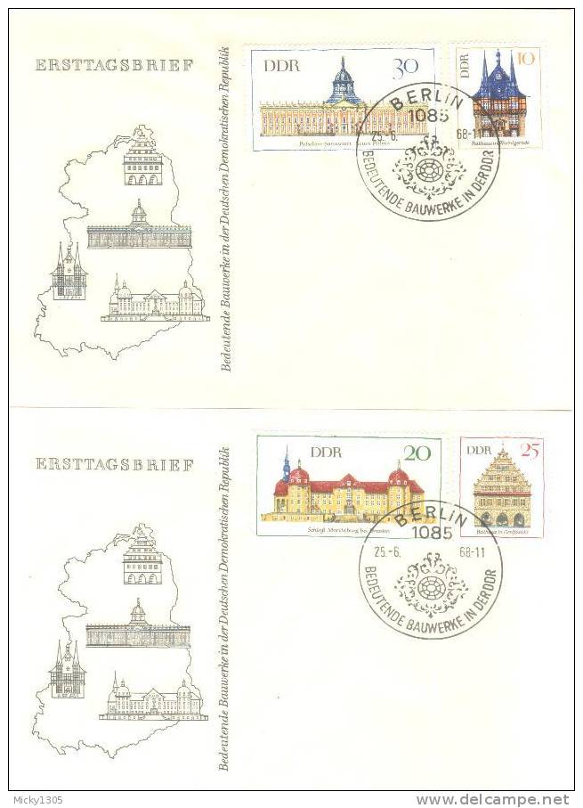 DDR / GDR - Mi-Nr 1379/1382 FDC (q274)- - 1950-1970