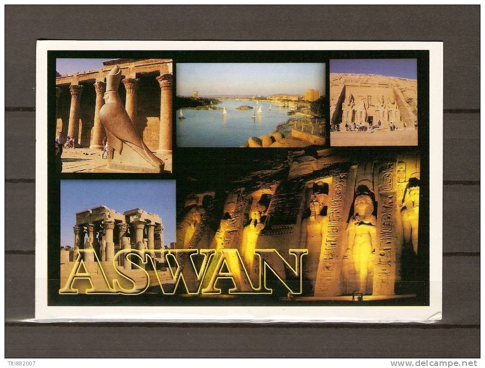 CPM.   EGYPTE.  Vues Diverses D'ASSOUAN. Barrage.    ASWAN.   Timbre  RAMSES II. - Assuan