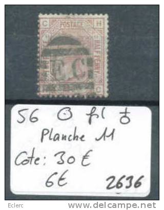 GRANDE BRETAGNE  No Yvert 56  Oblitéré.  ( Planche 11 )       Cote :  30 € - Used Stamps