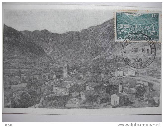 Andorre La Vieille Carte Maximum Timbre 1945 - Andorre