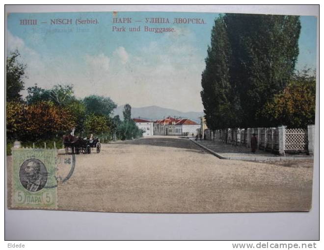 Nisch Park Und Burgasse 1910 - Serbien