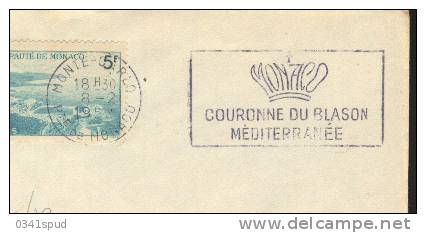 1952 Monaco  Couronne De Blason - Postmarks