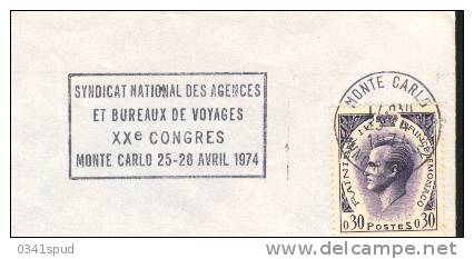 1974 Monaco   Agences De Voyages - Poststempel