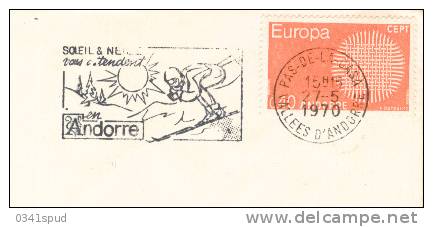 1970 Andorre Pas De La Casa  Ski - Máquinas Franqueo (EMA)