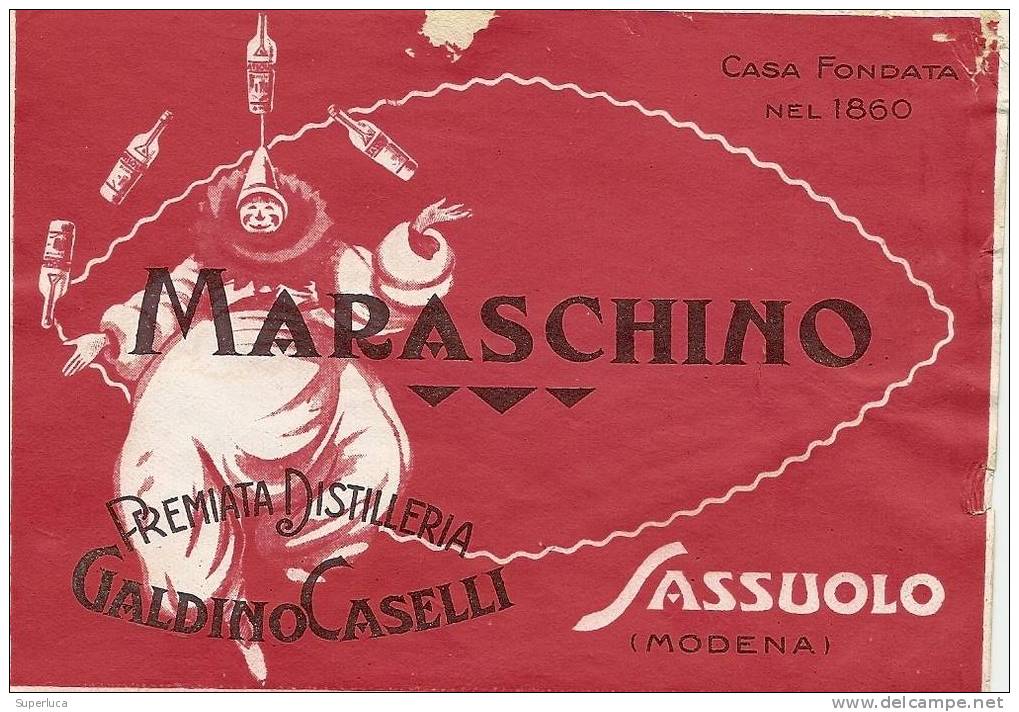 Premiata Distelleria Galdino Caselli Maraschino Etichetta Originale - Alcohols