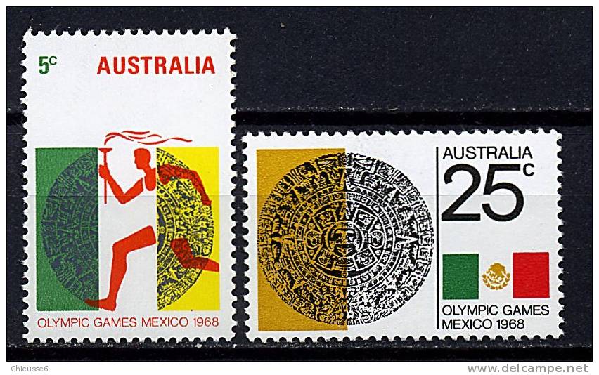 Australie ** N° 376/377 - J.O. De Mexico - Mint Stamps