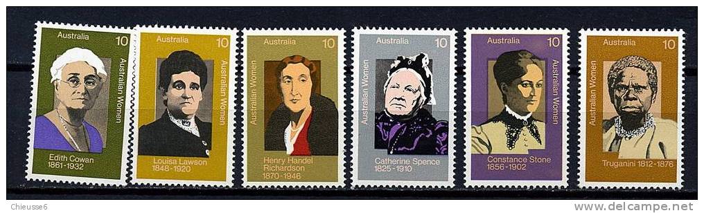 Australie ** N° 570 à 575 - Personnages Illustres (VII) - Mint Stamps