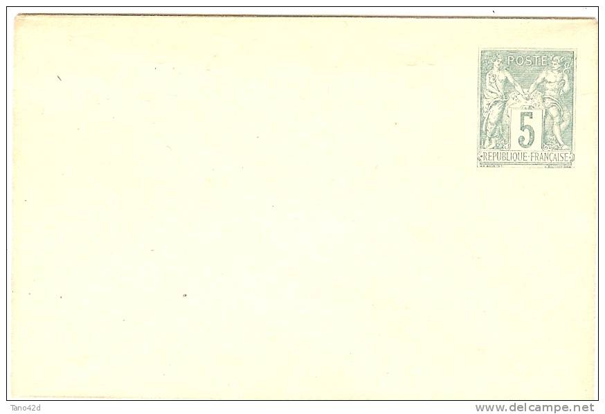 REF LBR 18 - FRANCE ENVELOPPE EP SAGE 5c VERT 116x76mm PATTE POINTUE - Standard Covers & Stamped On Demand (before 1995)