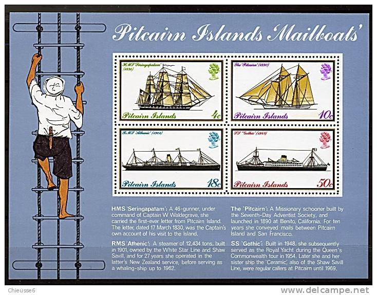 Iles Pitcairn ** Bloc N° 2 - Navigation (Bateaux) - Pitcairninsel
