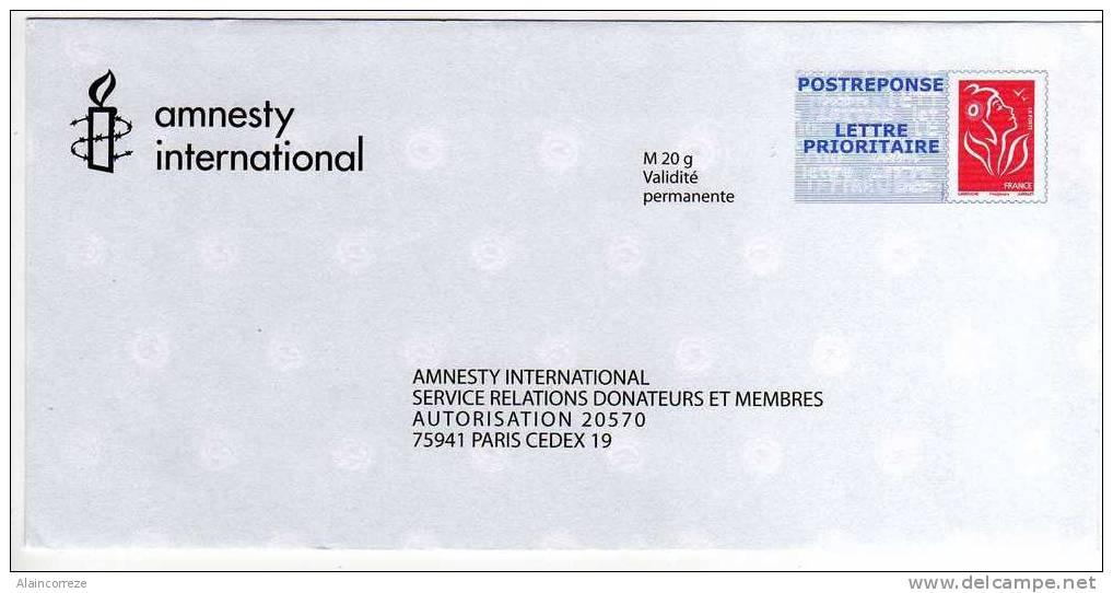 Entier Postal PAP Réponse Amnesty International Autorisation 20570 N° Au Dos 07P533 Bougie - Prêts-à-poster: Réponse /Lamouche