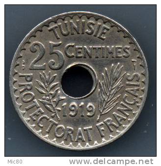 Tunisie Protectorat Français 25 Cts 1919 Sup - Tunesien