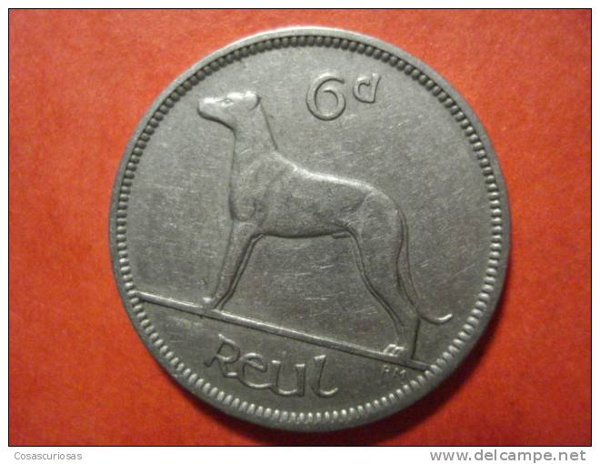 8910 IRELAND EIRE IRLANDA    6  D - 6 PENIQUES   DOG PERRO CAN   AÑO / YEAR   1928  MBC / VF - Irland