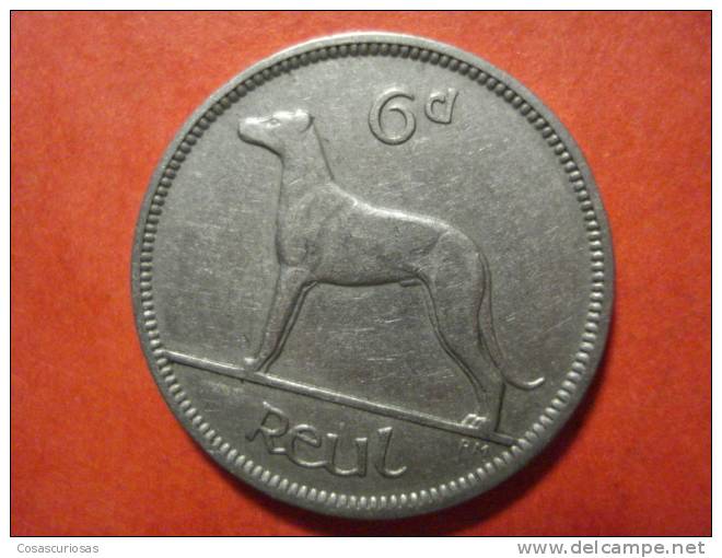 8910 IRELAND EIRE IRLANDA    6  D - 6 PENIQUES   DOG PERRO CAN   AÑO / YEAR   1928  MBC / VF - Ireland